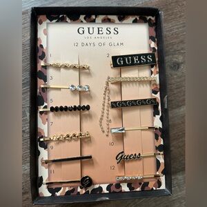 Guess Gold and Black Decorative Hair Clip Set